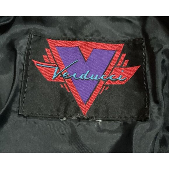 Vtg Verducci Black Leather Biker Jacket Sz M Motorcycle Terminator Butter Soft - Picture 3 of 5